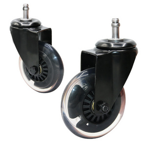 Office chair wheels pu caster wheels with brake replacement wheel for desk