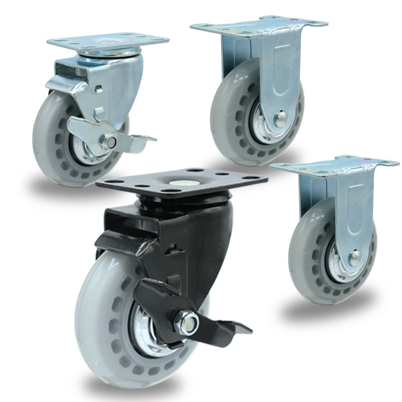 Office chair wheels pu caster wheels with brake replacement wheel for desk