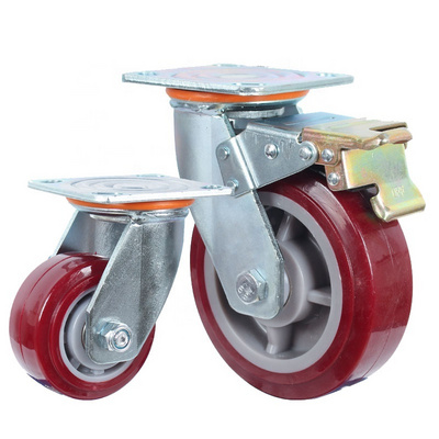 4"5"6"8" inch heavy duty polyurethane swivel industrial rubber caster trolley cart wheels