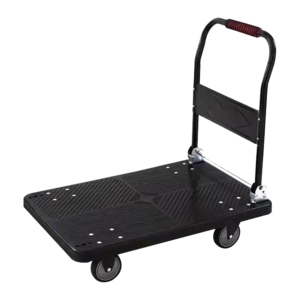 Black trolley high quality 4 wheel hand cart plastic folding platform trolley 300kg