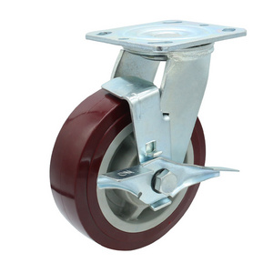 Industrial polyurethane side mount caster and wheel with bearing  supplier