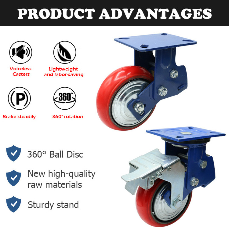 6 x 2 inch heavy duty spring shock absorbing caster wheels damping spring caster 450kg