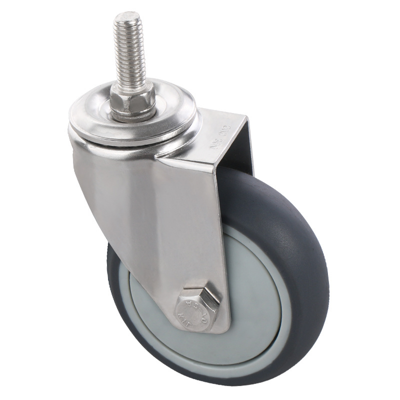 JP 2 inch 3 inch 304 stainless steel casters TPR mute rubber wheel medical universal casters medical wheel trolley wheels