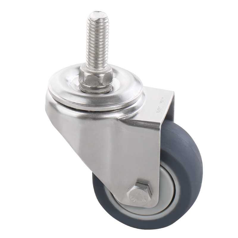 JP 2 inch 3 inch 304 stainless steel casters TPR mute rubber wheel medical universal casters medical wheel trolley wheels