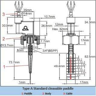 Type R1B  micro-switch contact water flow detection Paddle flow switches