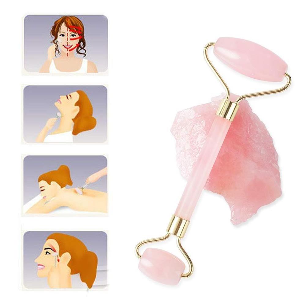 2023 Anti Aging Facial Massager Rodillo Facial Roller Gua Sha Natural Jade Stone Face Roller Massager Tools Set