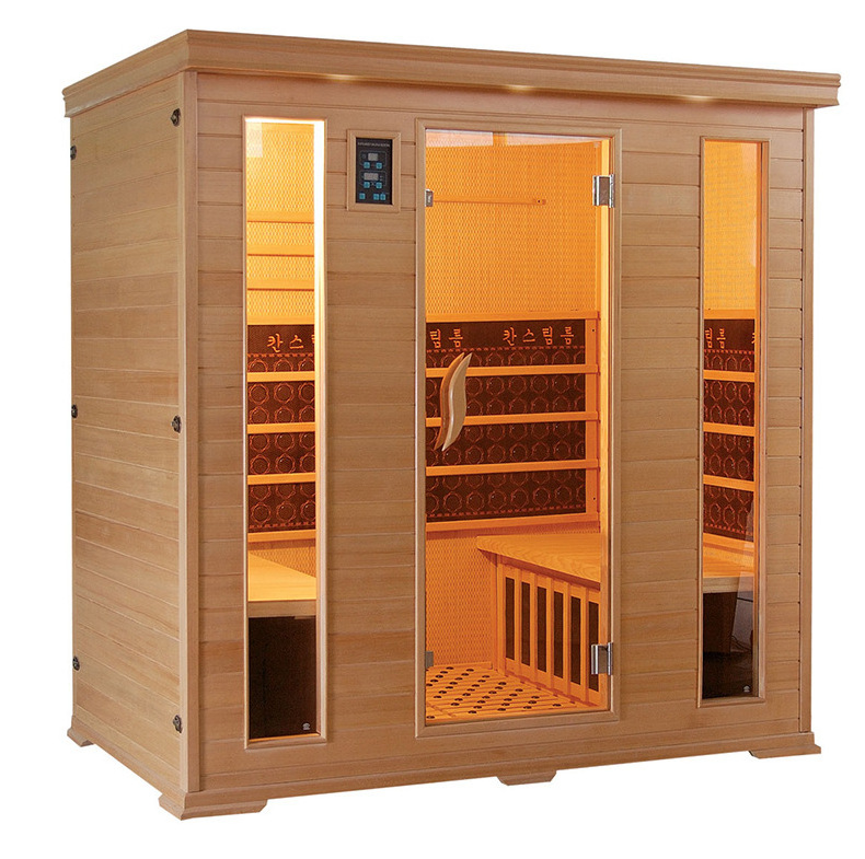 High Quality Canadian Red Cedar Infrared Sauna Rooms Indoor Wooden Steam Sauna Room Large Size for 1 and 3 Person