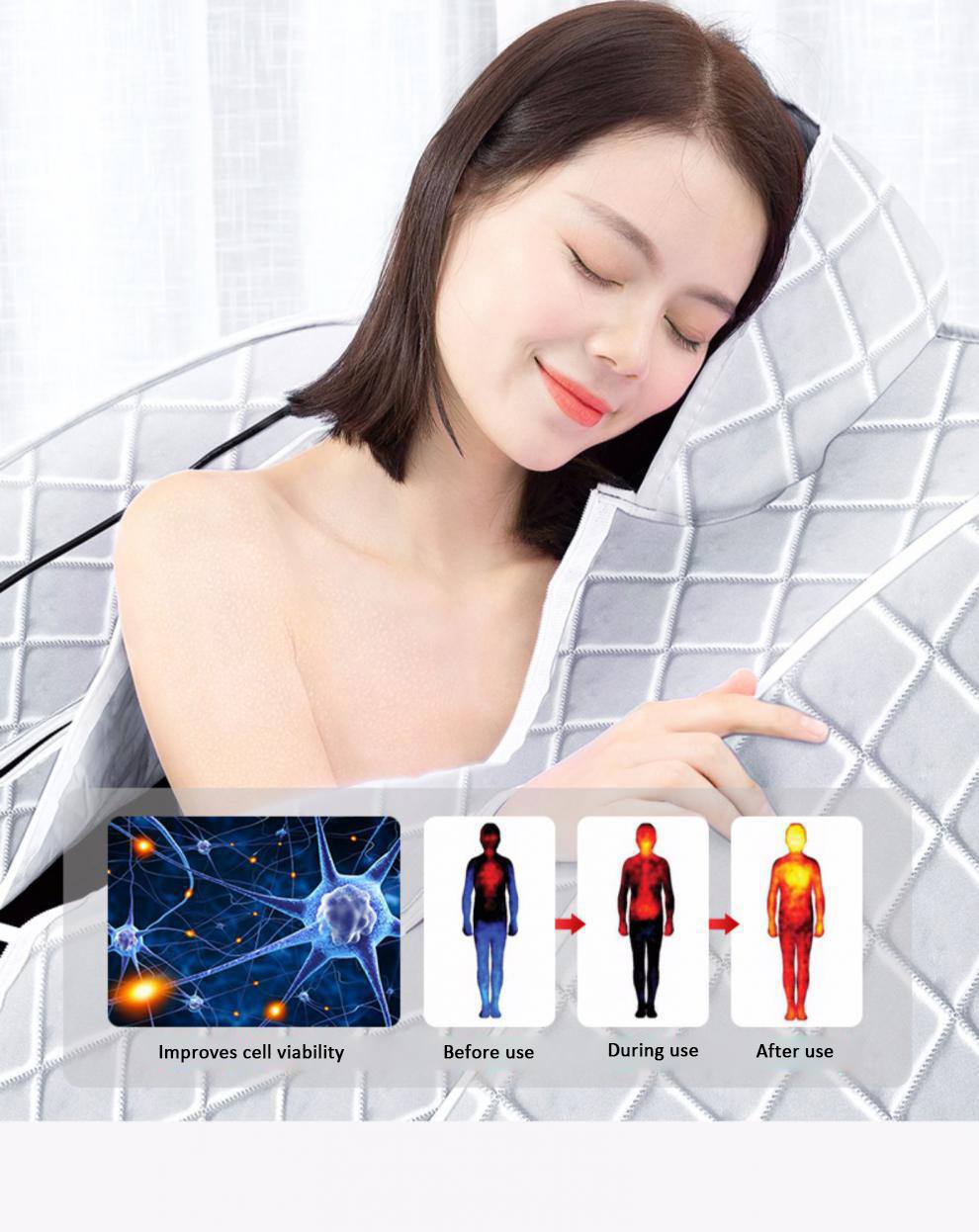 Slimming heating sauna 2023 for weight loss and detox sweat sauna box with arms out sauna-box infrared rooms one person machine