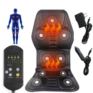 24W Electric Heating Vibration Waist Massage Seat Back Full Body Car Massager Chair Cushion For Back Pain Relief Relaxing