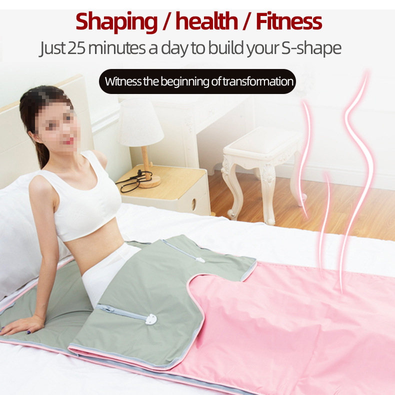 Heating portable slimming 2 zone inferred infrared infra red infred sauna wrap detox blanket liner for weight loss and detox