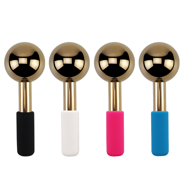 Handheld magic cryo stick facial ice globes for face cryo freeze cooling cold roller gold stainless steel ice globe massage tool