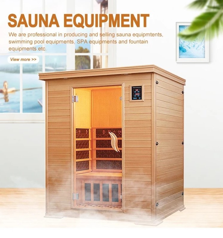 High Quality Canadian Red Cedar Infrared Sauna Rooms Indoor Wooden Steam Sauna Room Large Size for 1 and 3 Person