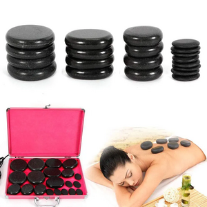 Beauty salon spa natural energy hot stone heater massage warmer set aluminum heating box with 20pcs stones