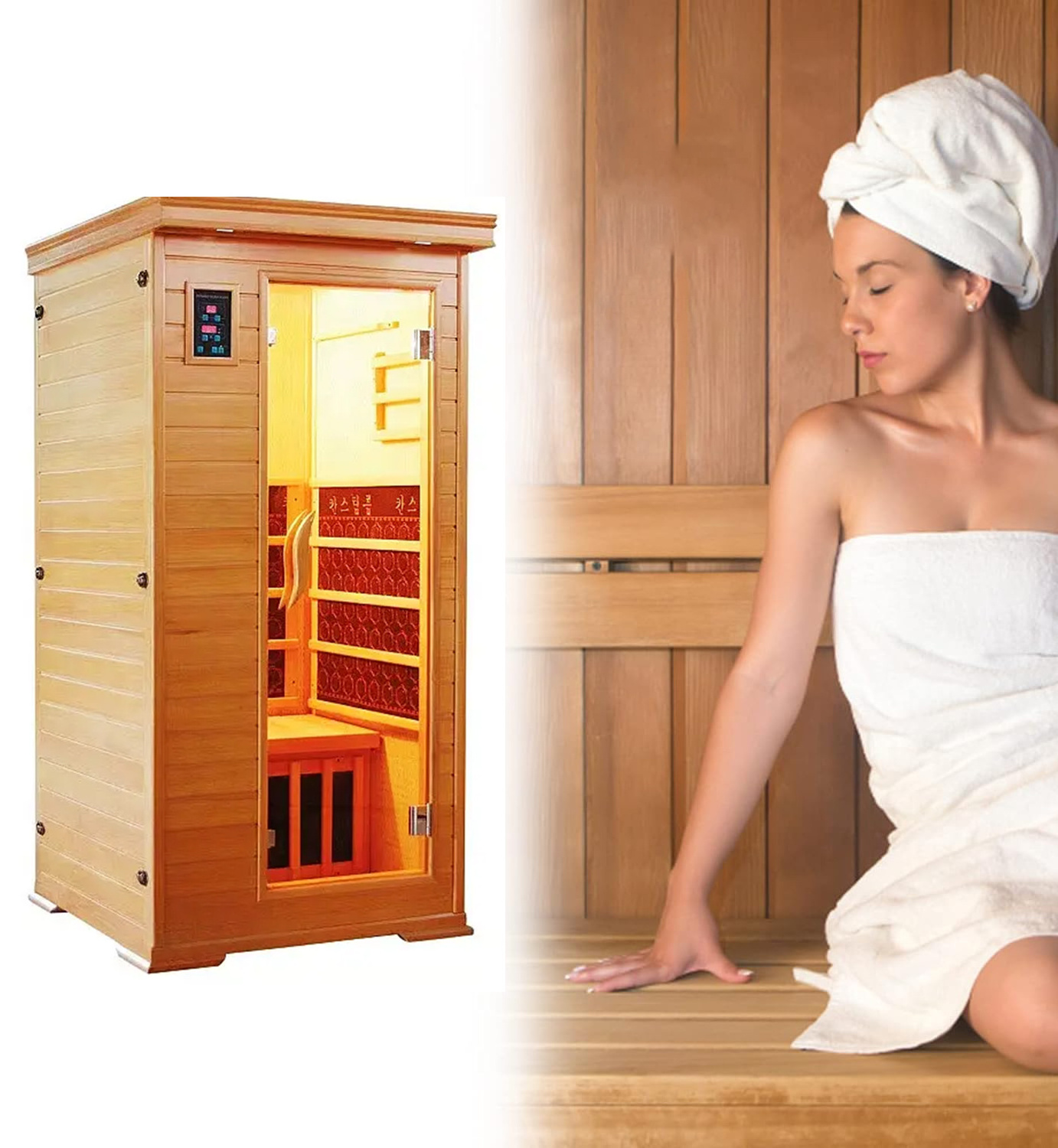 High Quality Canadian Red Cedar Infrared Sauna Rooms Indoor Wooden Steam Sauna Room Large Size for 1 and 3 Person