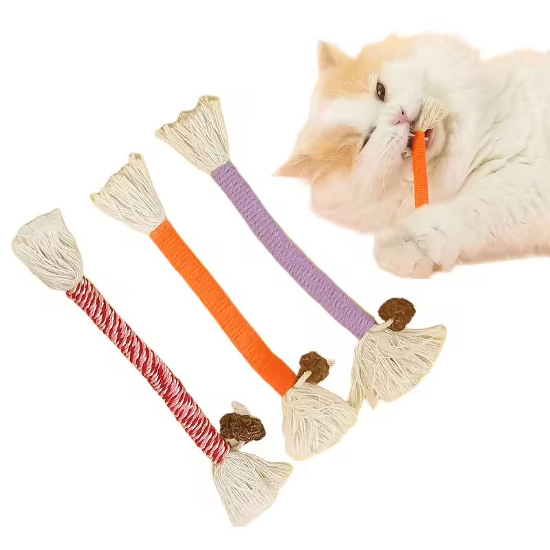 Cat Chewing Cotton Rope Toy Pet Interactive Cat Funny Stick To Relieve Boredom And Molar Cat Toy