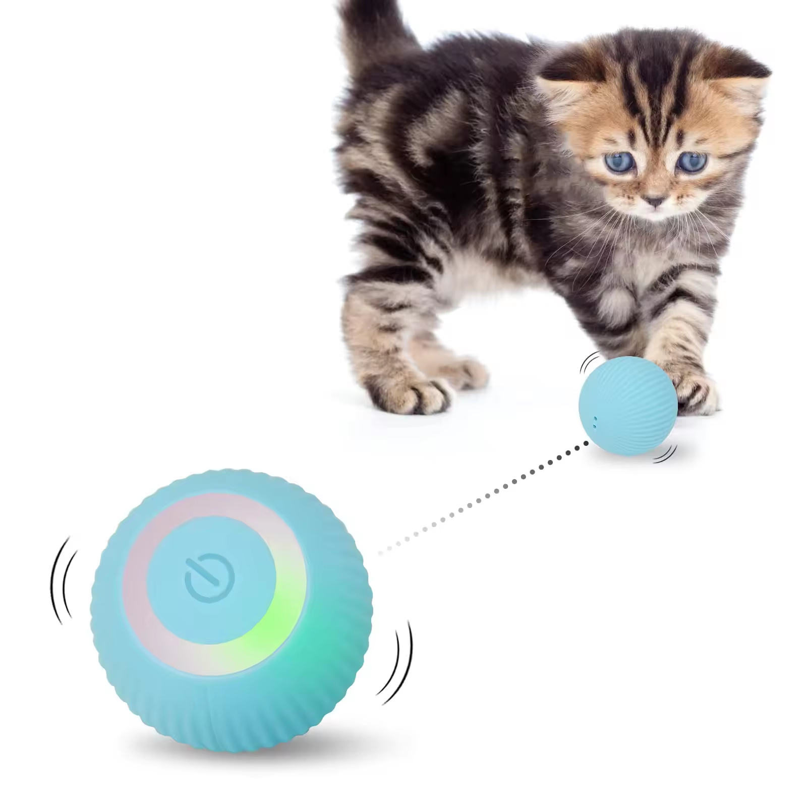 Outdoor Pet Toy Ball Ilicone Rubber Bite Resistant Boredom Automatic Rolling Ball Fun Cat Ball Pet Toy