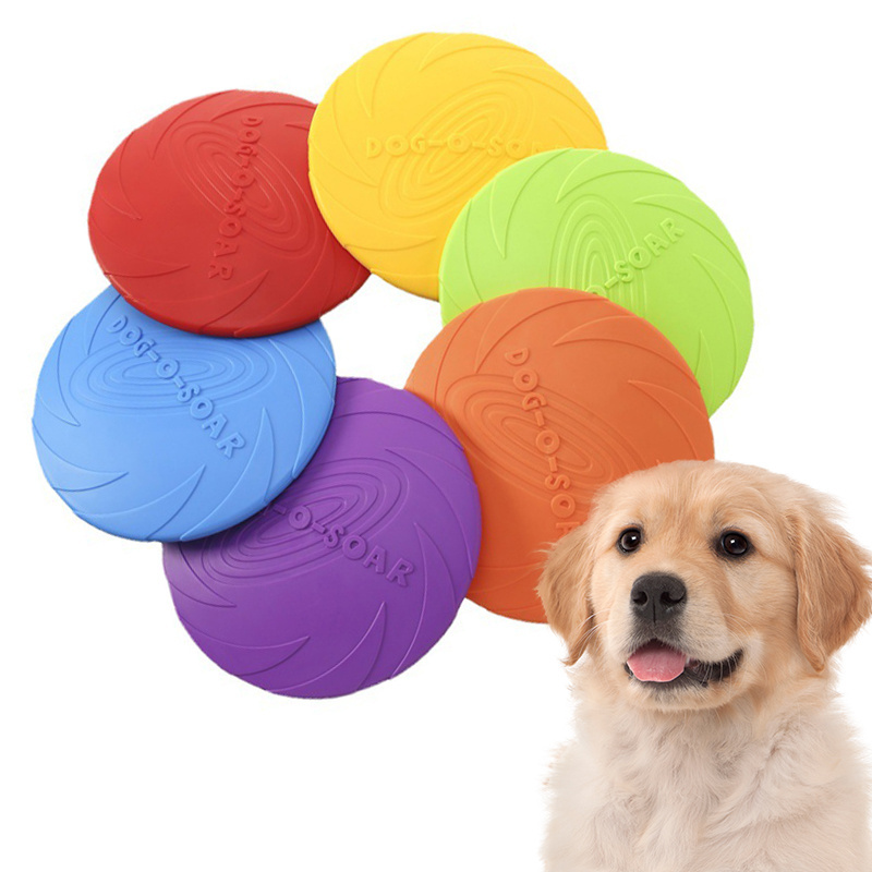 Factory Price Wholesale Dog Toy Flying Disc Floating Water Bite Training Soft Rubber Dog Flying Disc