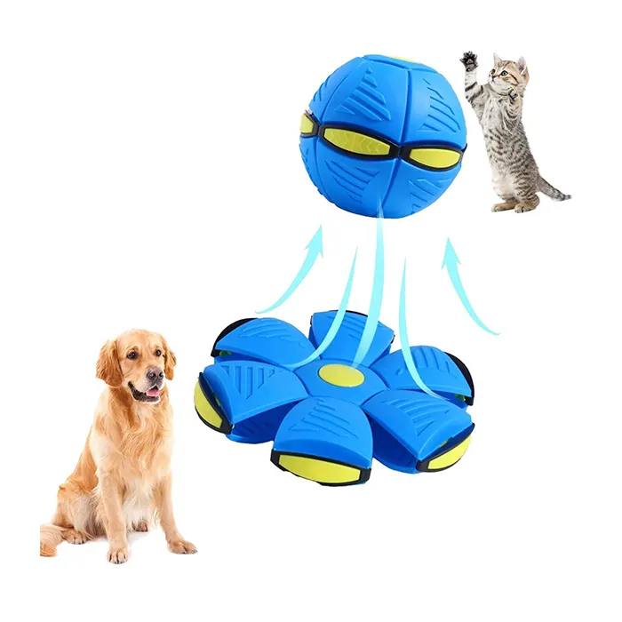 Interactive Dog Accessories Outdoor Sports Chew Pet Dog Toys Flying UFO Magic Balls Decompres Saucer Ball doggy disc ball