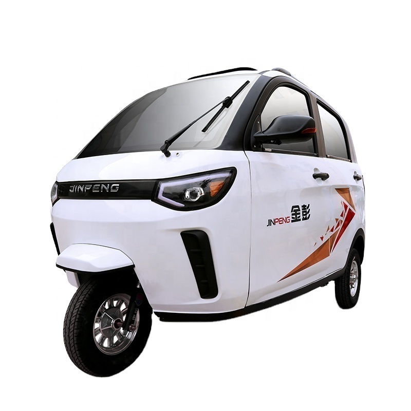 JINPENG Three Wheels Adults Passenger Cheap Electric Tricycle Motorcycle Rickshaw Fully Enclosed Mobility Electric Scooters Moto