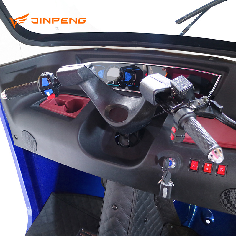 JINPENG Taxi Tuk Tuk Auto Rickshaw Gasoline Electric Hybrid for Daily Life 3 Wheel 60V Closed Motorized Electric Passenger