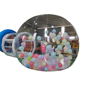 Inflatable clear bubble tent with tunnel for balloon playing, Inflatable clear bubble house for camping