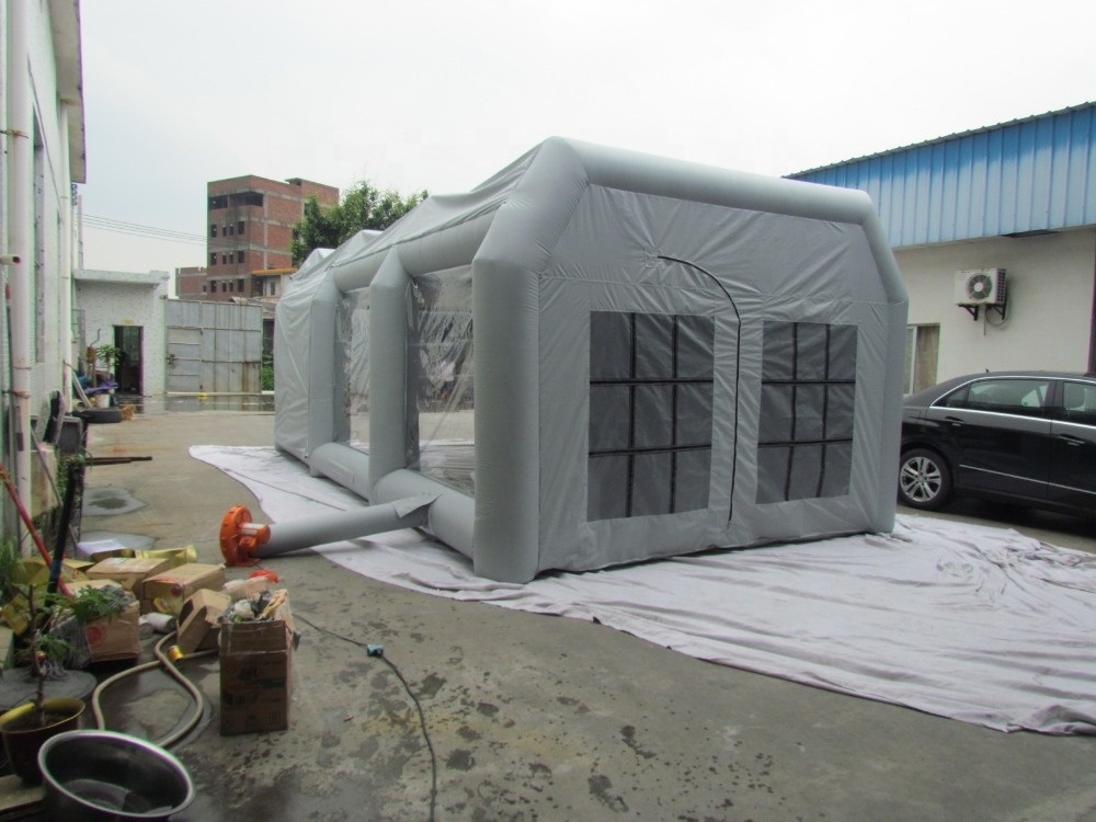 Super quality sliver color inflatable car painting cabine/inflatable spray booth/inflatable garage tent for sale