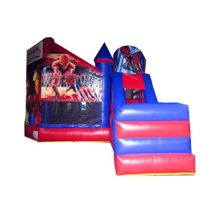 Inflatable spiderman castle jumper bouncer for party, crazy inflatable castle bounce house for sale