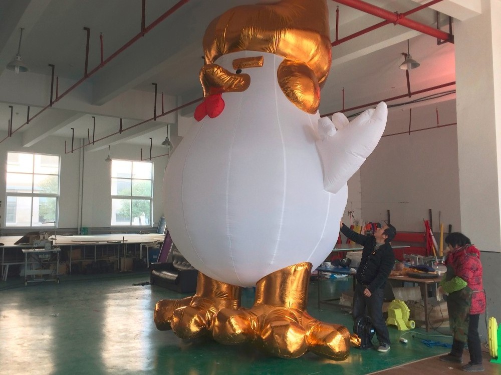 Custom made Inflatable pvc rooster for advertising, giant Airtight inflatable chicken for advertising