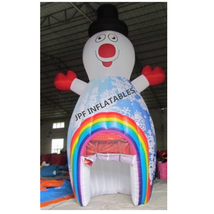 Custom made inflatable Christmas snowman with broom for yard, Inflatable party snowman for Christmas decoration