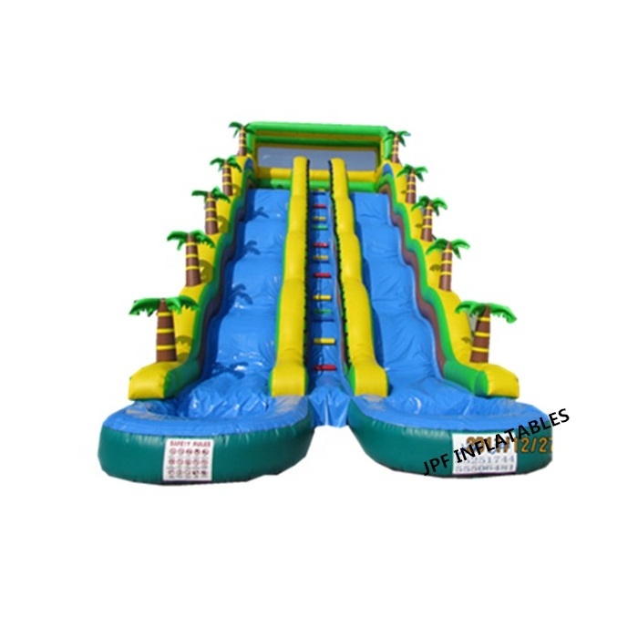 Tobogan inflable de palmeras con piscina para la diversion del verano