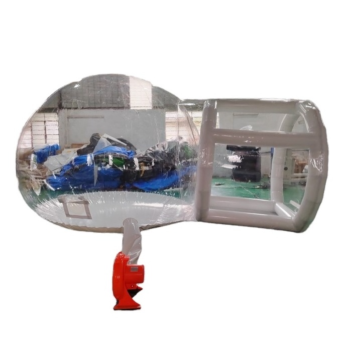 Inflatable clear bubble tent with tunnel for balloon playing, Inflatable clear bubble house for camping