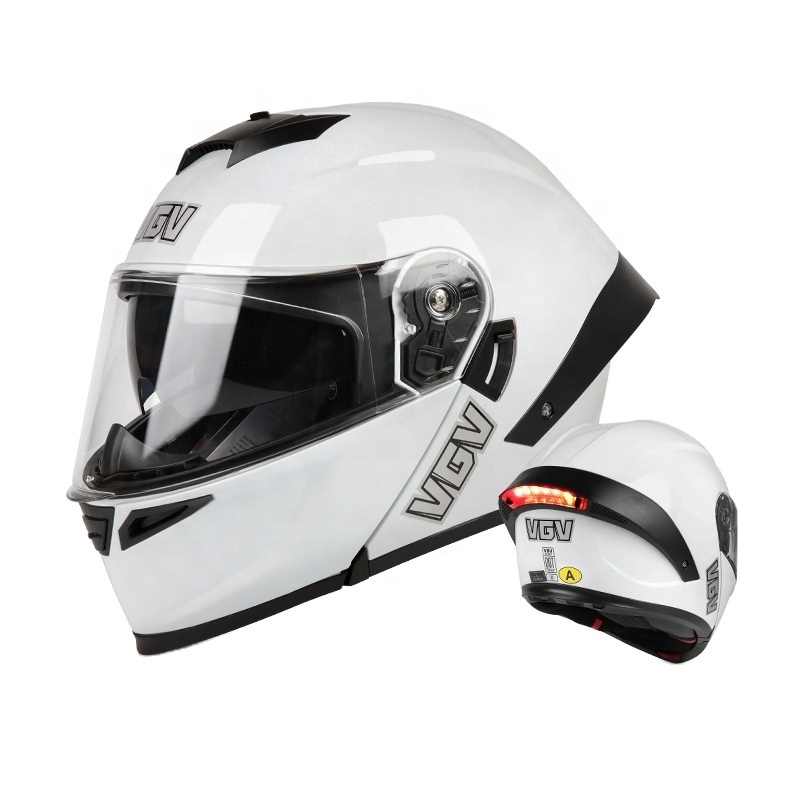 Bluetooth Motorcycle Helmet ABS Motorbike  Full Face Modular Riding Helmet Motorcycle Accessories Motorcycle Helmets white