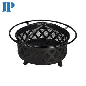 Garden fireplace for yard Backyard metal firepit with ring for outdoor wood fire pit