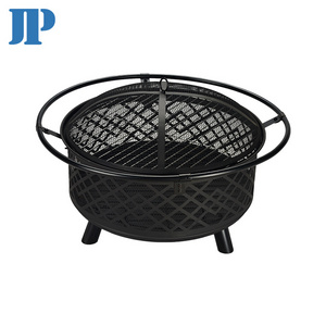 Large Garden Metal Firepit Patio Heater Stove Fire Pit Square Brazier Table