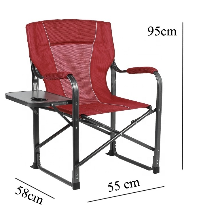 White Steel Fold Movie Miniature Metal Frame Makeup Folding Outdoor Director Chair with side table