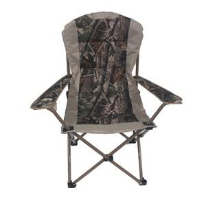 Fishing Arm Chair Camping with Cup Holder Padded Portable Lightweight Folding Garden Chair Outdoor Furniture Metal Steel Tube