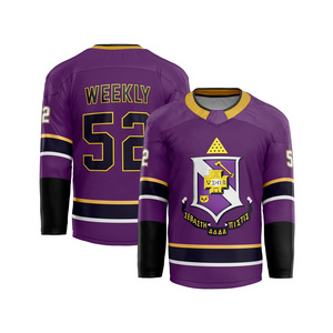 Embroidery Tackle Twill Custom Cheap Laced Up Sublimation Ice Hockey Jerseys