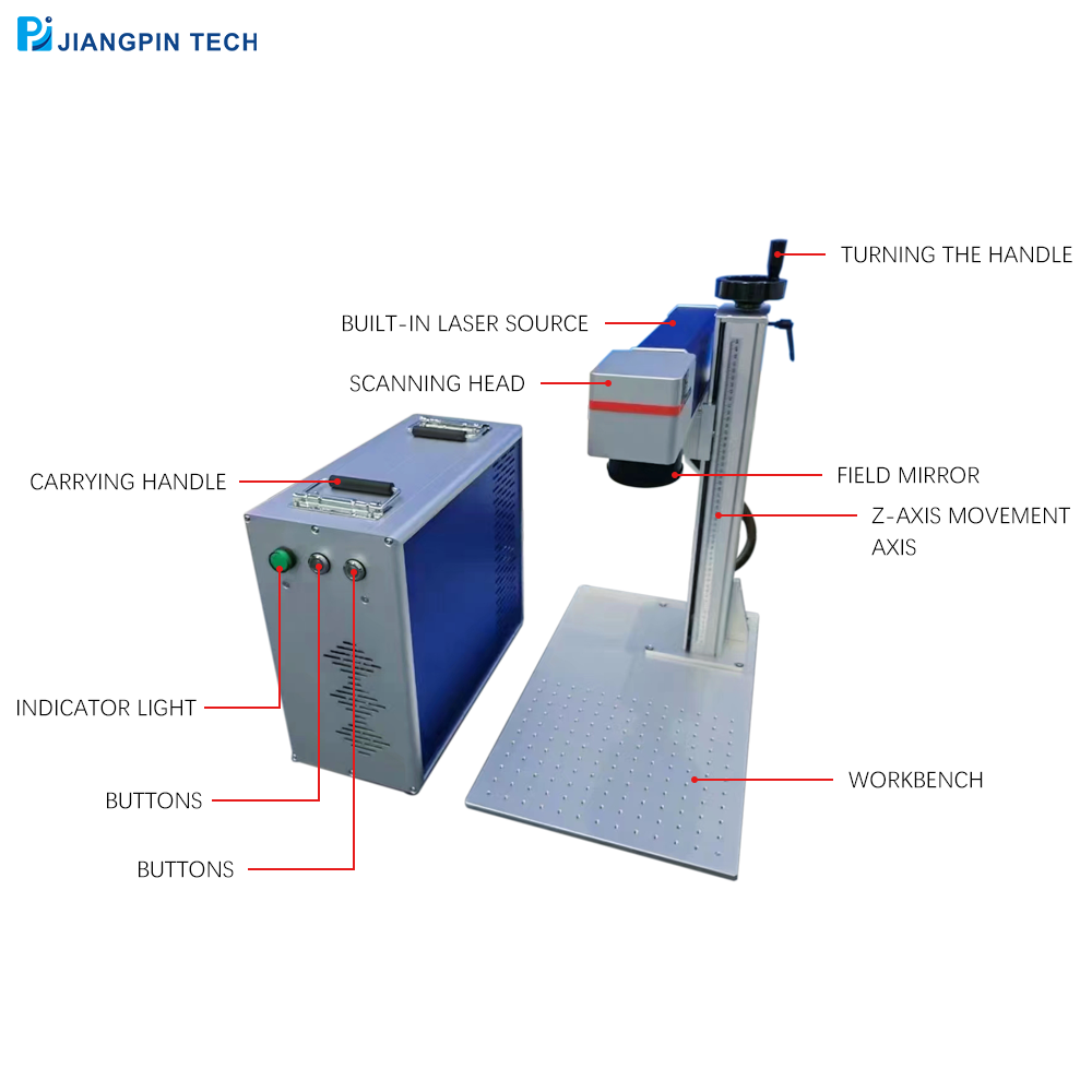 Laser marking machine JPT Mopa  50W 30W 60W 100W Auto Focus 2.5D 3D fiber laser engraving machine for Jewelry Metal engrave