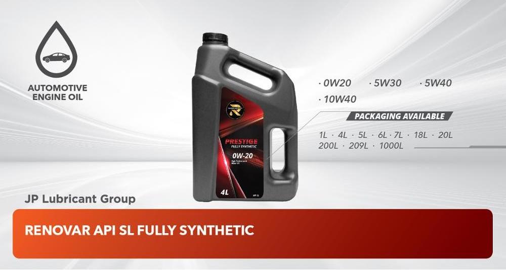 RENOVAR 0W20 API SL FULLY SYNTHETIC LUBRICANT ENGINE OIL