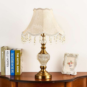 Metal colored round glass table lamp vintage desk lamp for home hotel bedroom living room