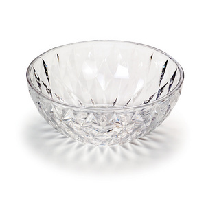 5/6.5/8/9 inch Seafood Serving Bowl Diamond Cut Plastic Mixing Bowl Plastic Transparent Salad Bowl