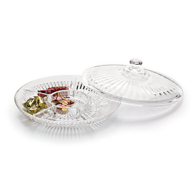 Plastic Tray with Dividers Plastic Plate 6 Compartment 30cm Snack Kimchi Acrylic Dry Fruit Plate