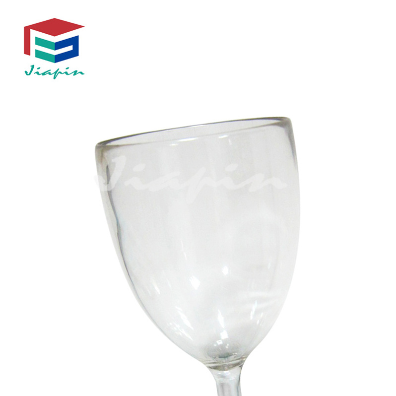 10oz polycarbonate long stem wine cup 300ml plastic unbreakable  wine glass clear goblet with logo printing