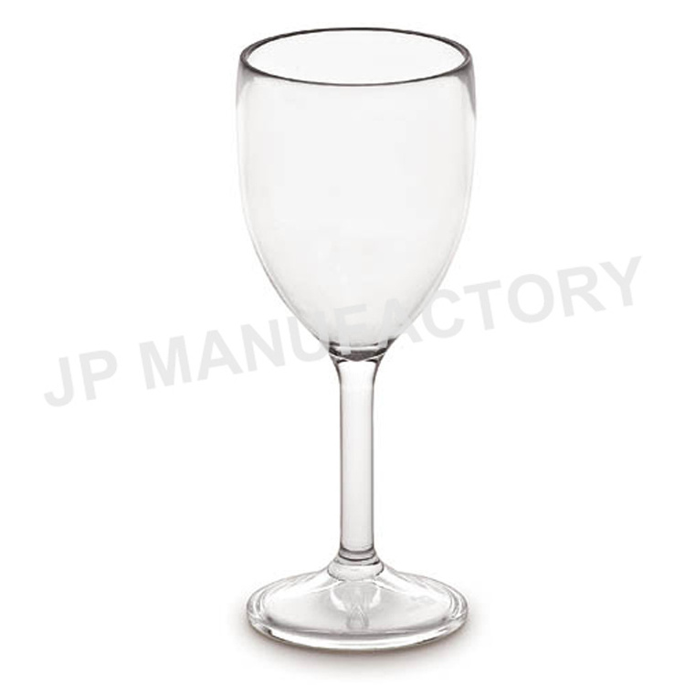 10oz polycarbonate long stem wine cup 300ml plastic unbreakable  wine glass clear goblet with logo printing