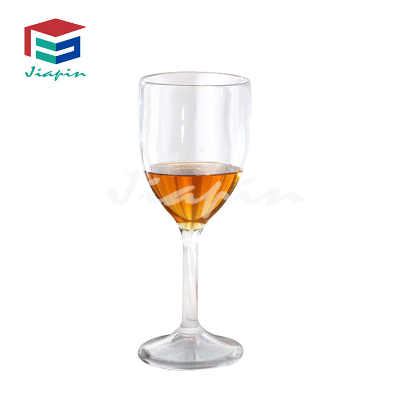 10oz polycarbonate long stem wine cup 300ml plastic unbreakable  wine glass clear goblet with logo printing