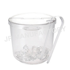 Crystal clear polycarbonate plastic ice bucket with lid