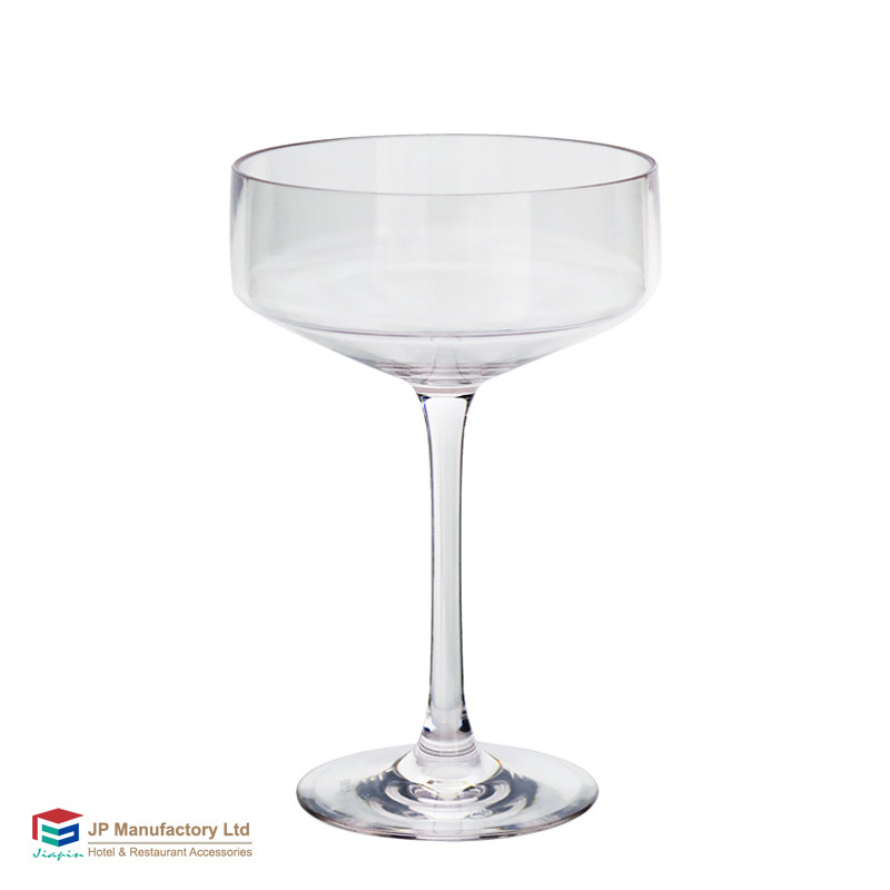 new 350ml plastic polycarbonate champagne cup coupe glass for party and bar