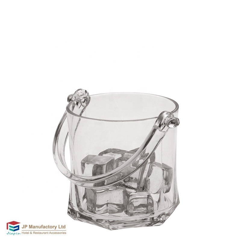 professional custom logo 1000ml small Clear Plastic acrylic cooler ice bucket for bar and club use