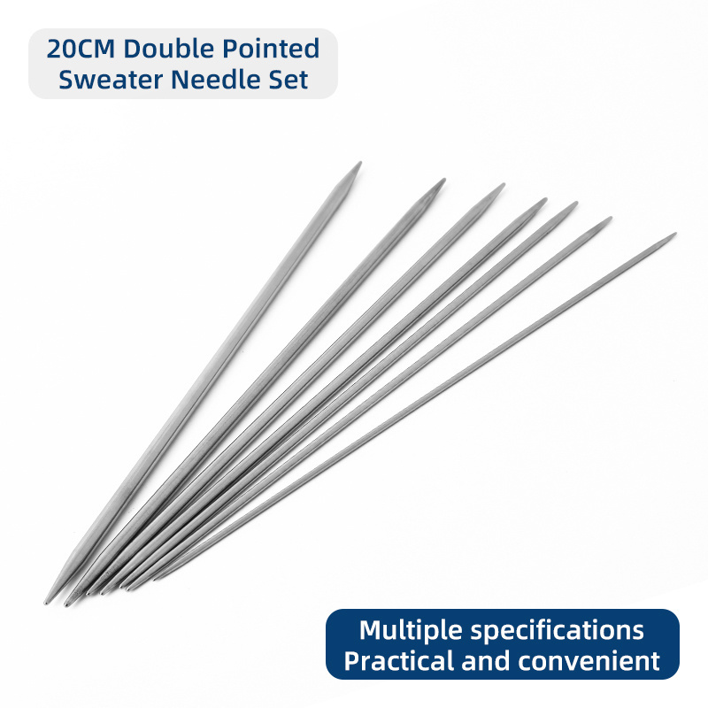 JP Double Pointed Stainless Steel Weaving Yarn Needles Straight Sweater Knitting Needles Set