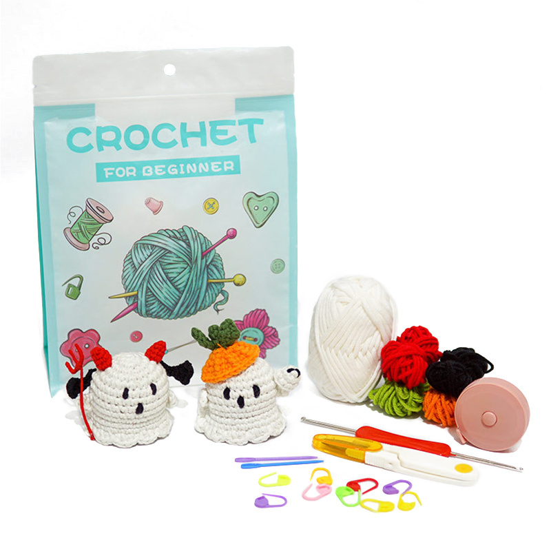 JP Handmade Cute Crochet Ghost DIY Hand-Woven Material Bag Kit Crochet Kit For Beginners